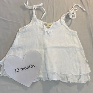 Marquise - White dressy tank top. Size 12 months  (1 year)